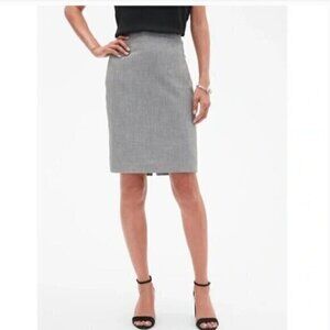 J. Crew Double-serge 100% Wool Pencil Skirt Womens Size 2 Gray Career‎ Classic